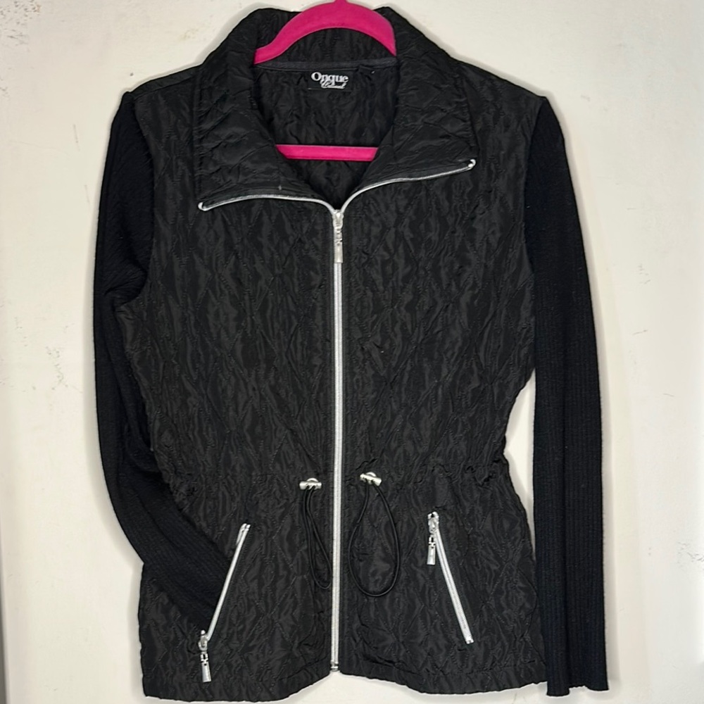 S/M Lightweight Quilted Black Casual Jacket